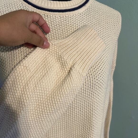 Vintage Eddie Bauer Cream Knit Sweater – Classic Crewneck Pullover – Size M - Picture 7 of 7